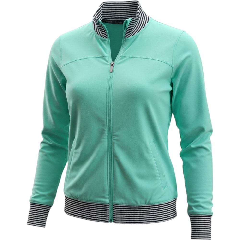 Victoria's Secret VSX Sport Knockout Jacket Mint Green Striped Zip Up Small S/P